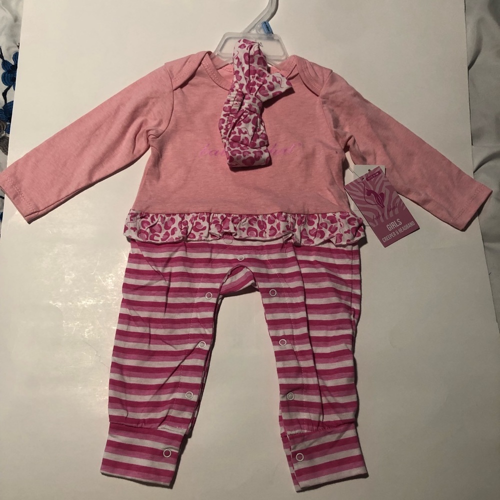 Baby Phat GIRLS Creeper, pant & headband 6/9 Months NEW with Tags